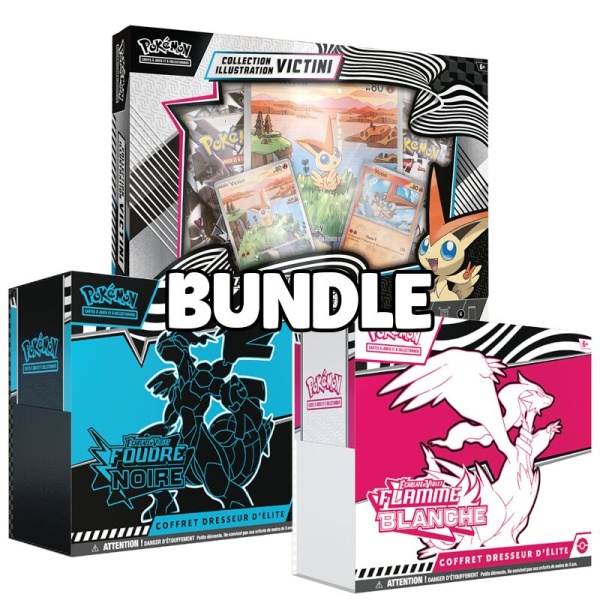 Bundle ETB 10.5 Flamme Blanche + ETB 10.5 Foudre Noire + Coffret IR Victini - FR - Pokémon