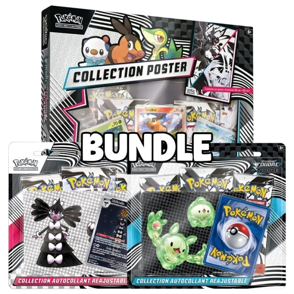 Bundle Tripack 10.5 Flamme Blanche + Tripack 10.5 Foudre Noire + Coffret Poster 10.5 - FR - Pokémon