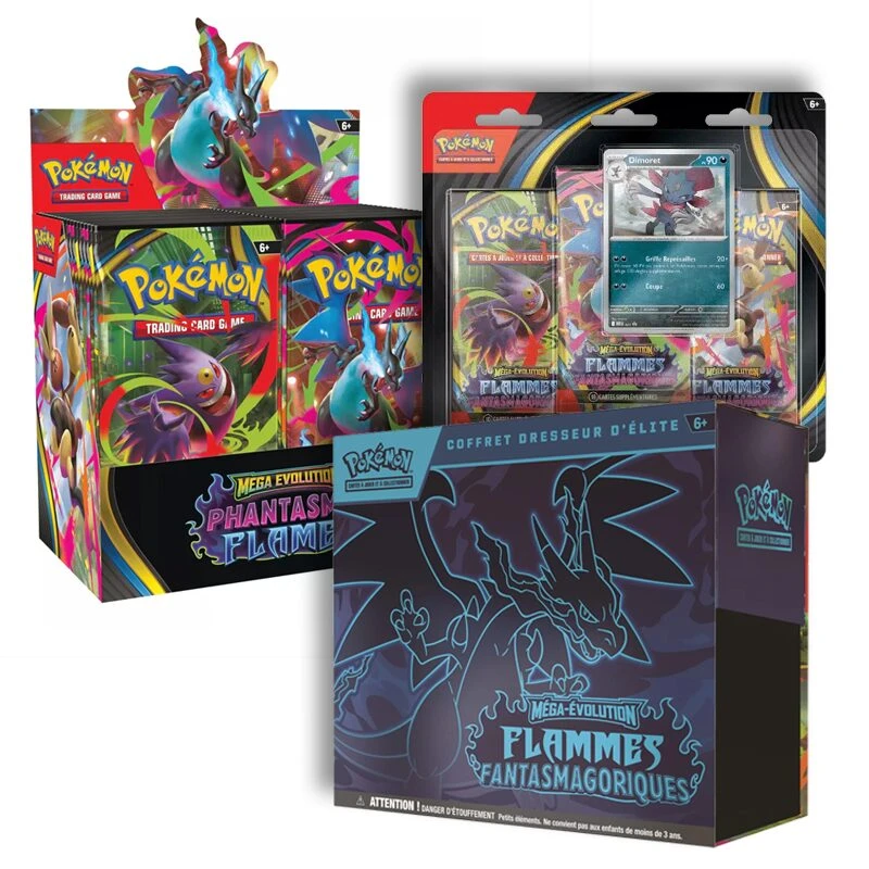 Bundle Display ME02 Flammes Fantasmagoriques + Tripack ME02 + ETB ME02 - FR - Pokémon